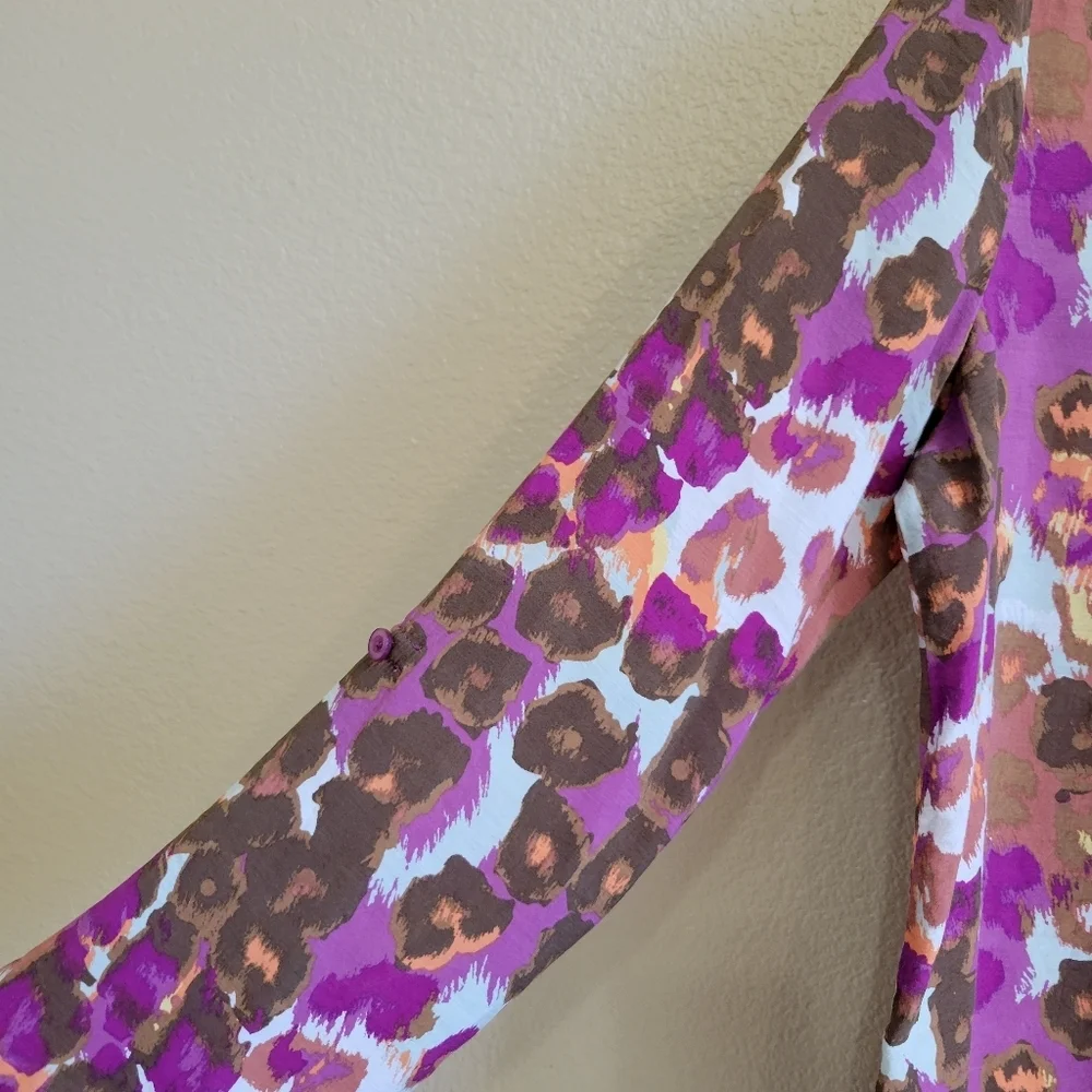 Westbound women long sleeve poppy print v neck top size small - Picture 4 of 6